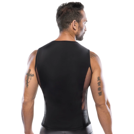 Cottelli Men Mesh & Opaque Shirt XL Black - Stretch Design