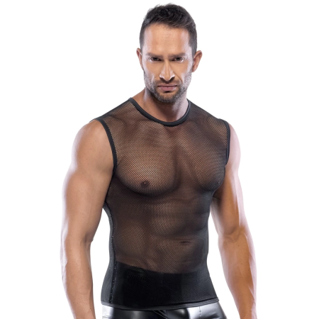 NEK Men’s Coarse Mesh Shirt Black XL/2XL - Stretch Polyamide Comfort