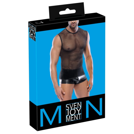 Svenjoyment Men's Mesh Shirt Black M/L - Breathable Polyamide Top