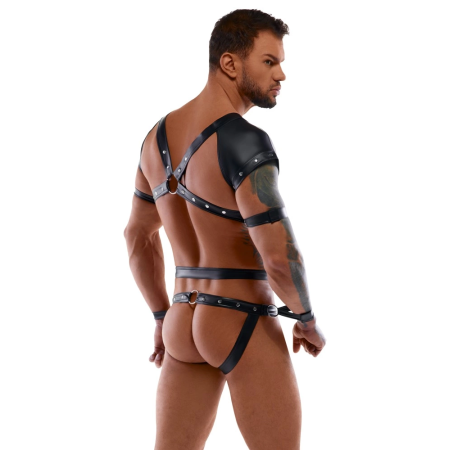 Svenjoyment Bondage Men's Harness Body S Black Adjustable Straps