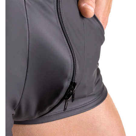 Svenjoyment Men's Matte Black Playsuit, Sleeveless, Short Legs, S