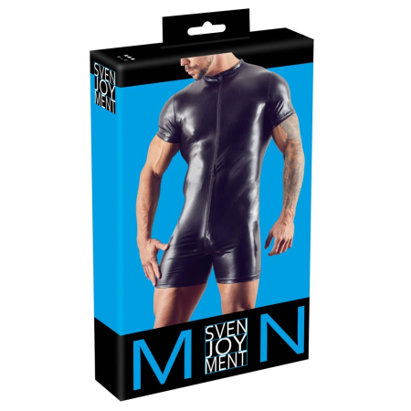 NEK Men's Matte Look Playsuit with 3-Way Front Zip, Size M