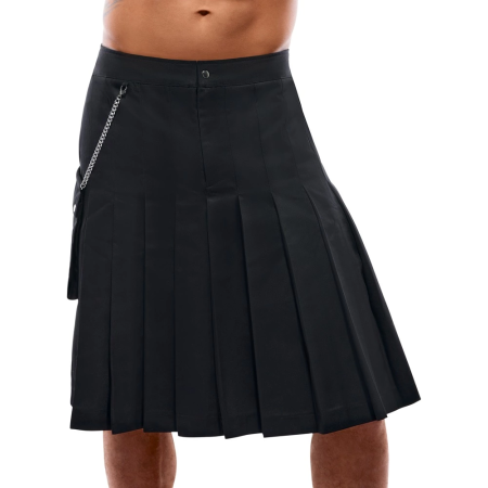 Svenjoyment Men's Kilt Black 2XL with Detachable Pocket
