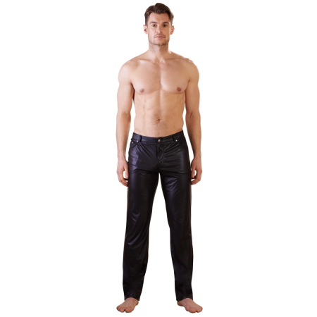 NEK Men's Black Trousers L Matte Finish Classic Straight Leg