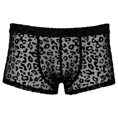 Noir Handmade M.Pants Leo 2XL - Transparent Powernet, Leopard Print