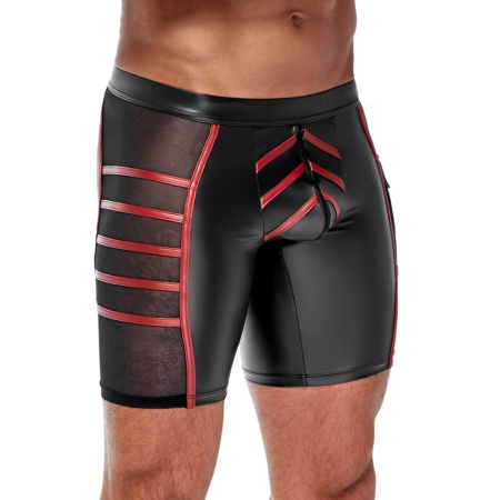 NEK Men's Fitted Shorts Black/Red 2XL with Mesh Panels and Pocket
