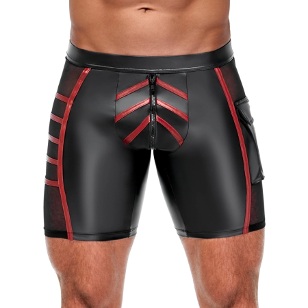 NEK Men's Fitted Shorts Black/Red S with Mesh Inserts & Pocket