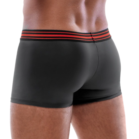 Svenjoyment Boxer Briefs Black/Red M - Matte Look, Zipper Detail