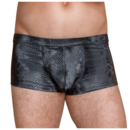 NEK Pants S Shiny Matt Snakeskin Pattern Stretchy Black