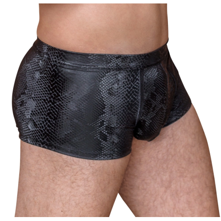 NEK Pants S Shiny Matt Snakeskin Pattern Stretchy Black