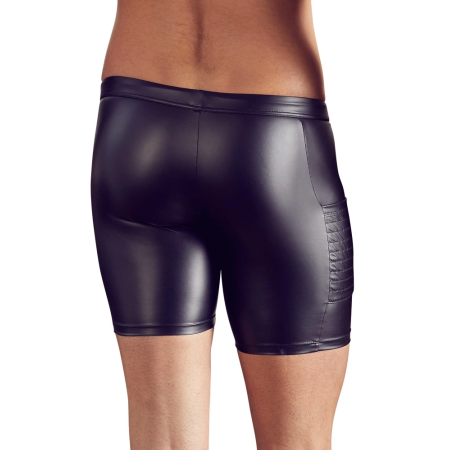 NEK Men's Matte Black Cycling Shorts with Zipper and Side Pocket L