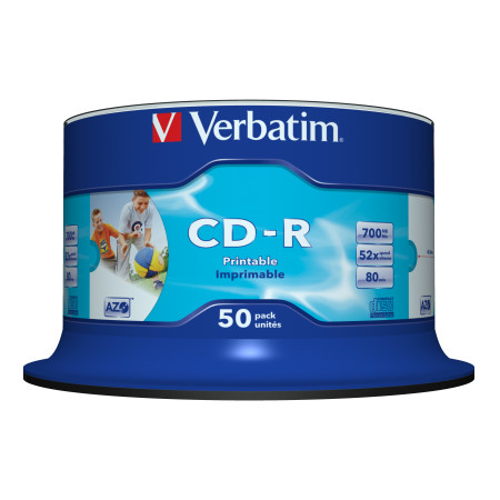 Verbatim CD-R AZO Wide Inkjet Spausdinami 700 MB 52x 50 vnt