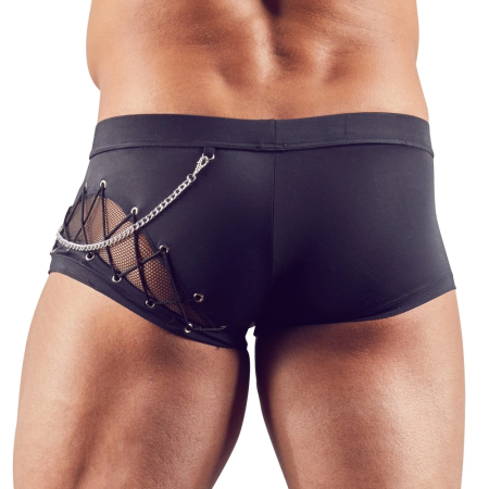 NEK Men's Stretch Mesh Pants Black S with Removable Chain Detail