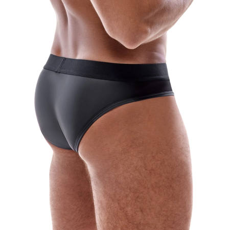 Svenjoyment Men’s Briefs Black Matte Mesh, Padded Front, Size S