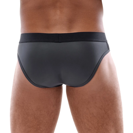 Svenjoyment Men’s Briefs Black Matte Mesh, Padded Front, Size S