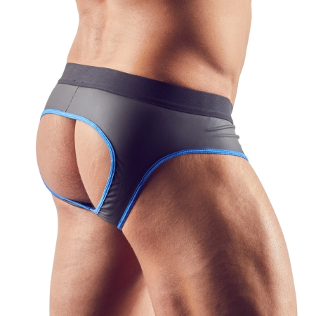 NEK Men's Jock M Neoprene-Effect Matte Black Open Back Underwear