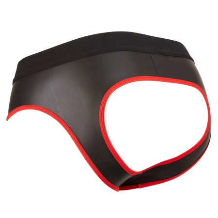 NEK Men's Jock M Neoprene-Look Shiny Matte Intimate Briefs Black