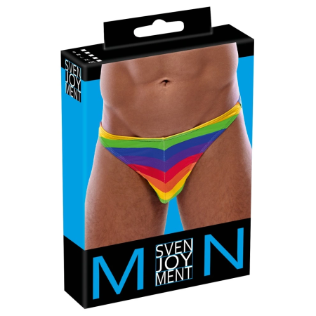 Svenjoyment Men's Thong Rainbow Stripes XL - Stretch Comfort Fit