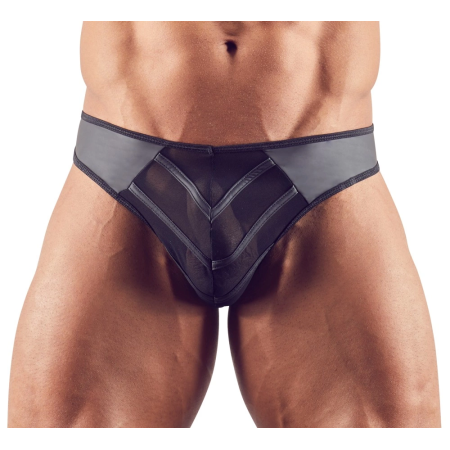 NEK Men's String M Black Powernet & Matte Shiny Material Design