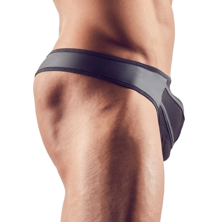 NEK Men's String M Black Powernet & Matte Shiny Material Design