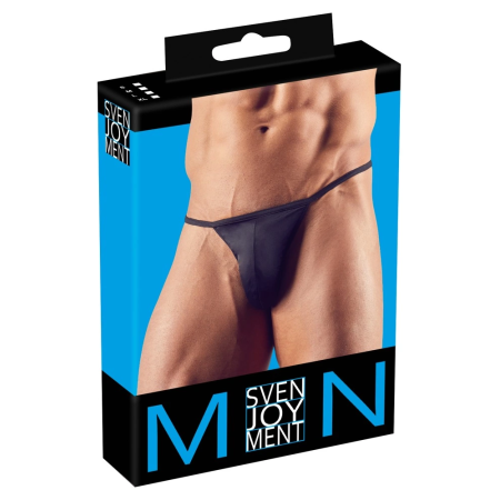 NEK Men's Mini String L Black Shiny Microfiber Briefs