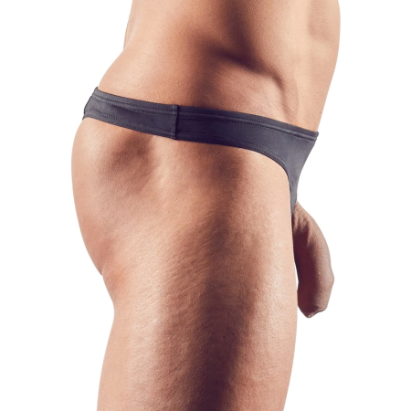 NEK Men’s Anatomical String XL - Black, Stretch Polyamide, Dual Openings
