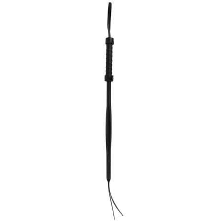 ZADO Twisted Leather Impact Crop with Double Tip 68 cm - Black