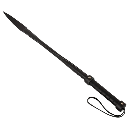 ZADO Twisted Leather Impact Crop with Double Tip 68 cm - Black