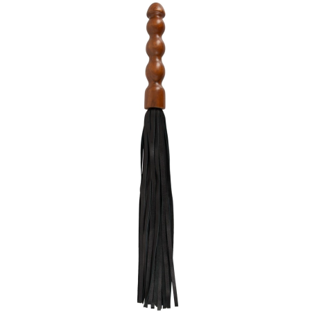 ZADO Leather Flogger Wood - Premium Leather Straps & Wooden Handle 60cm