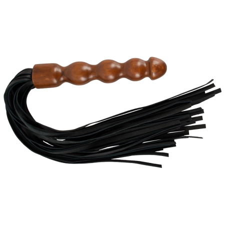 ZADO Leather Flogger Wood - Premium Leather Straps & Wooden Handle 60cm