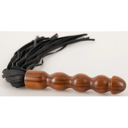 ZADO Leather Flogger Wood - Premium Leather Straps & Wooden Handle 60cm