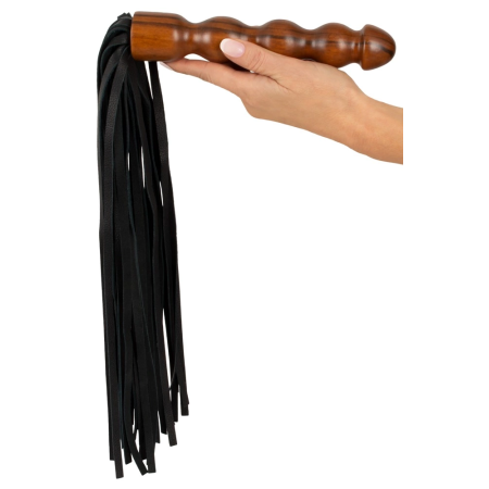 ZADO Leather Flogger Wood - Premium Leather Straps & Wooden Handle 60cm