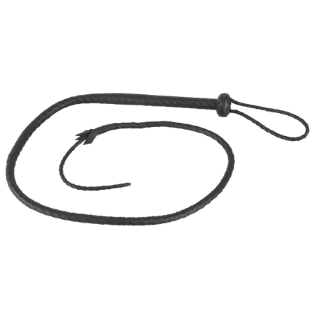 ZADO Single Tail Leather Impact Whip 132 cm Black