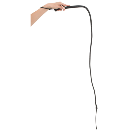 ZADO Single Tail Leather Impact Whip 132 cm Black