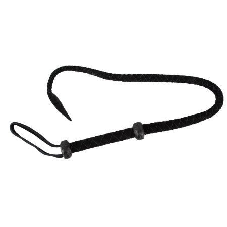 ZADO Single Tail Suede Whip 90cm - Braided Leather, Reinforced Handle