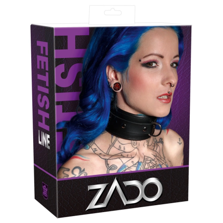 ZADO Leather Neck Collar S/M Adjustable Black 32-48cm