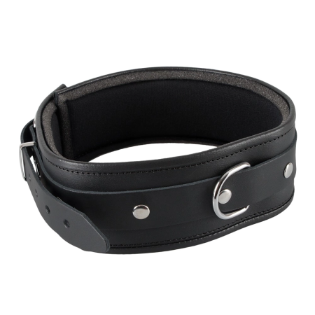 ZADO Leather Neck Collar S/M Adjustable Black 32-48cm