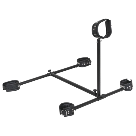 ZADO Adjustable Leather Floor Restraint System Black Split Leather