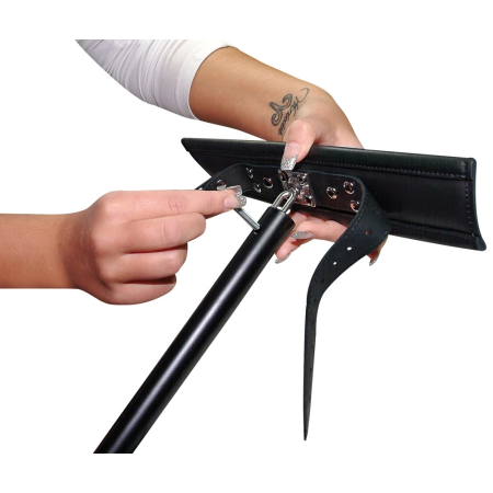 ZADO Adjustable Leather Floor Restraint System Black Split Leather