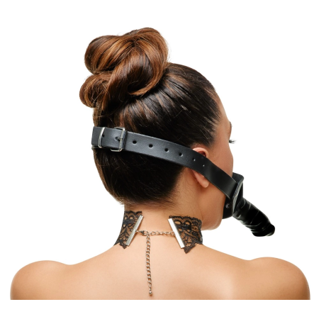 ZADO Intimate Silicone System Adjustable Leather Head Strap Black