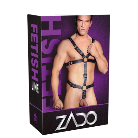 ZADO Leather Harness S-L Adjustable Buffalo Leather Black