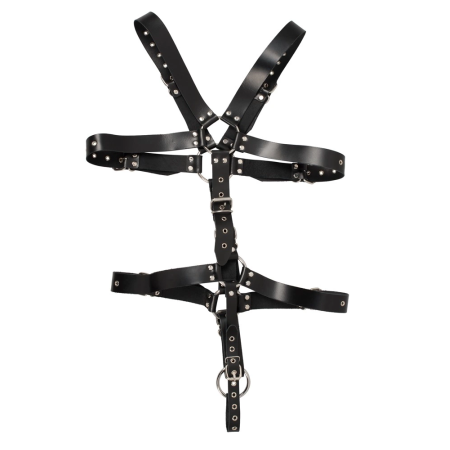 ZADO Leather Harness S-L Adjustable Buffalo Leather Black