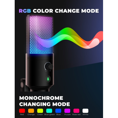 FIFINE T669 PRO3 RGB Juodas Mikrofono Komplektas