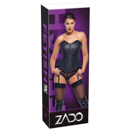 ZADO Lamb Nappa Leather Corset M - Strapless, Adjustable, Black