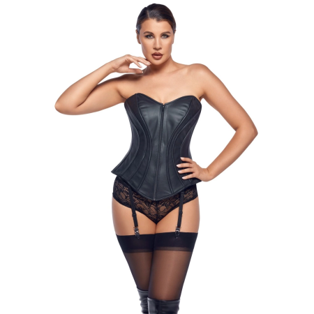 ZADO Lamb Nappa Leather Corset S with Removable Straps, Black