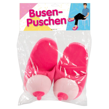 You2Toys Plush Pink Slippers with 3D Fun Motif, Size 42-45
