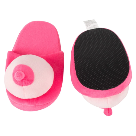 You2Toys Plush Pink Slippers with 3D Fun Motif, Size 42-45