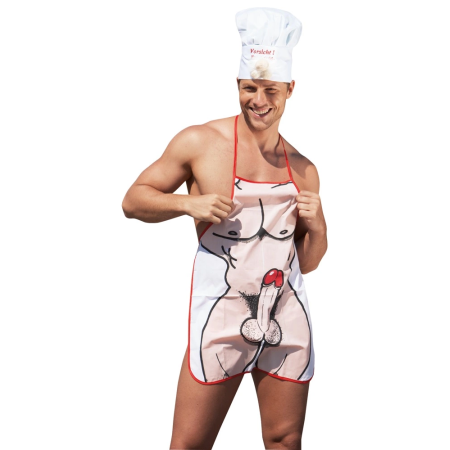 You2Toys Apron Man Cartoon Print White Polyester Novelty