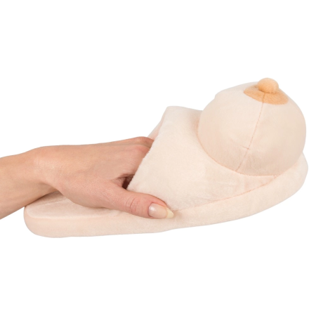 Gift Republic Plush Novelty Slippers Boob Design Size 44 Soft Comfort