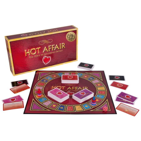 HOT AFFAIR Couples Game - Board Set with 4 Activity Card Decks, German